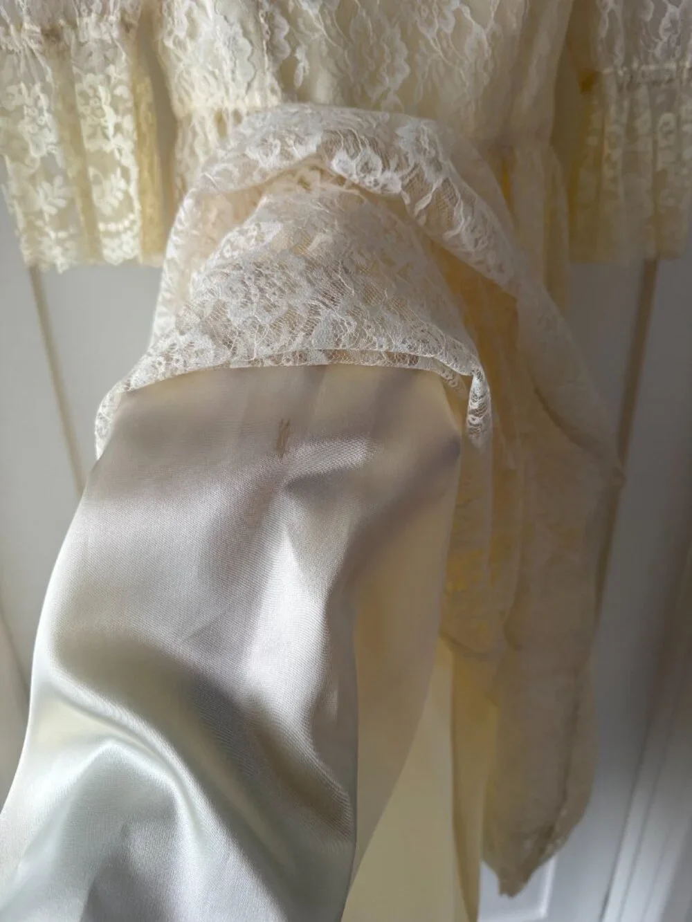 VTG 70s Gunne Sax Ivory Lace Dress Romantic Prairie Victorian Bridal Sz 7 - Picture 12 of 12